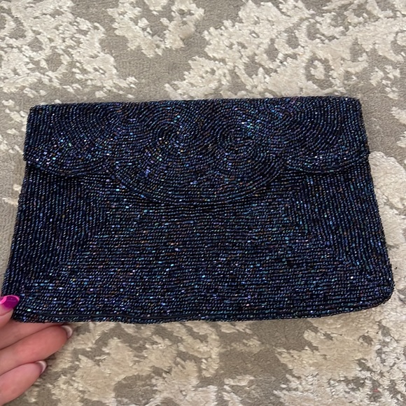 Vintage Navy Blue Clutch - Picture 4 of 8
